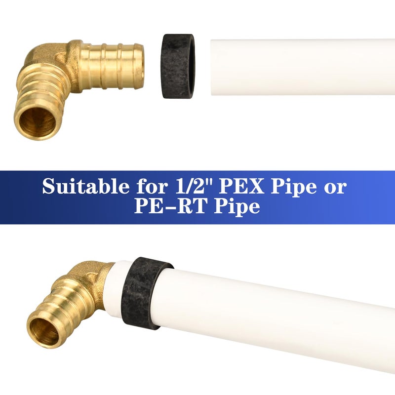 روبي كيو 50 عبوة من حلقات تجعيد النحاس مقاس 1/2 بوصة من PEX، لتوصيل أنابيب Pex - Image 3